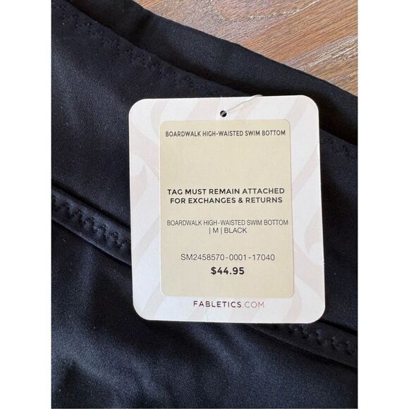 Fabletics Boardwalk High-Waisted Swim Bottom in Black Size Medium - Picture 5 of 9